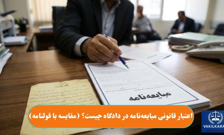 اعتبار قانونی مبایعهنامه در دادگاه چیست؟ (مقایسه با قولنامه)