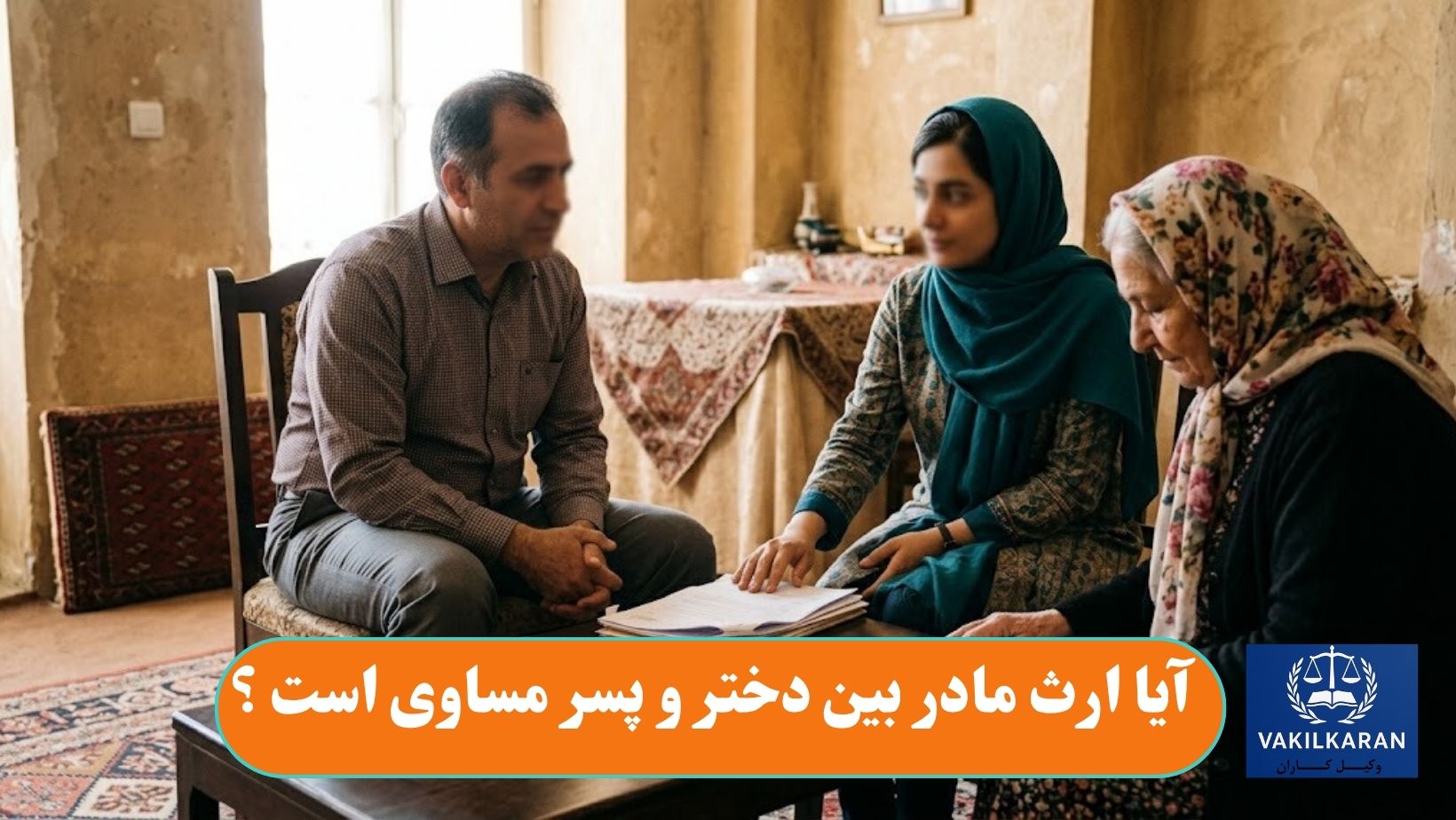 آیا ارث مادر بین دختر و پسر مساوی است ؟