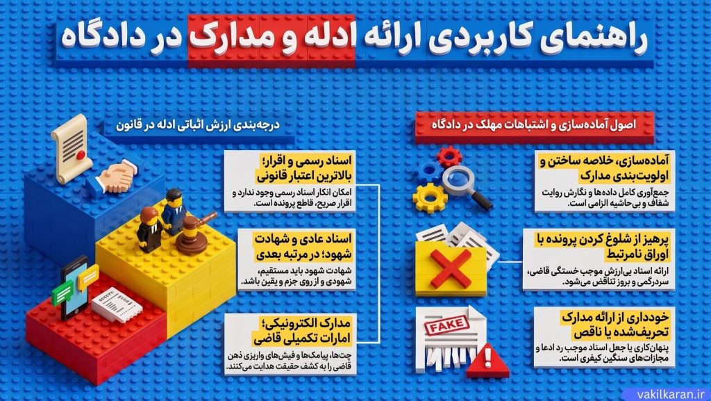 چه مدارکی در دادگاه ارزش اثباتی بیشتری دارند؟