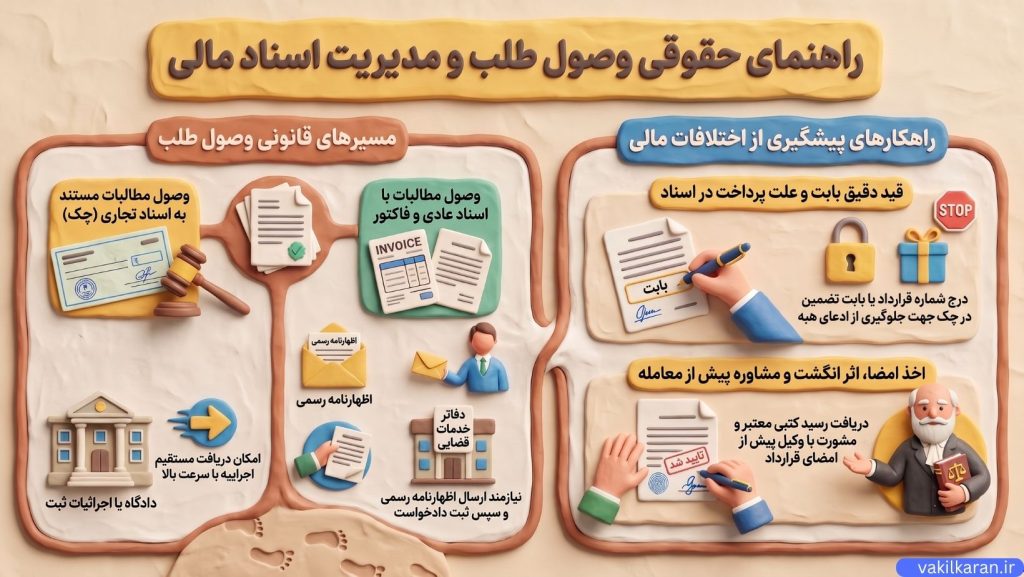 روشهای قانونی وصول طلب و انتخاب مسیر درست